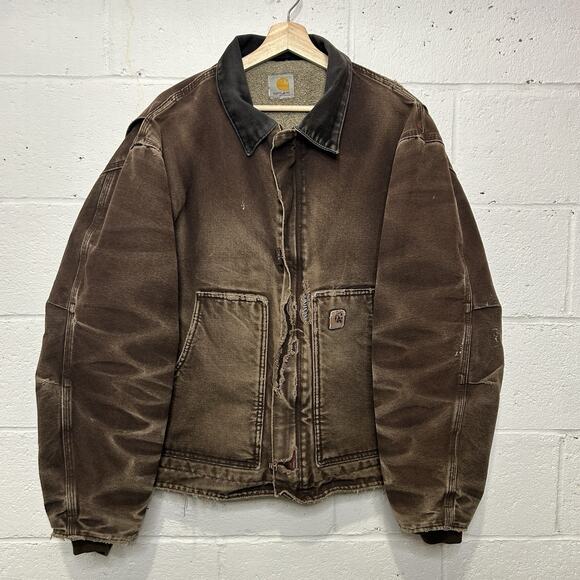 Carhartt Sherpa-Lined Dearborn Jacket “Dark Brown” J164 DKB